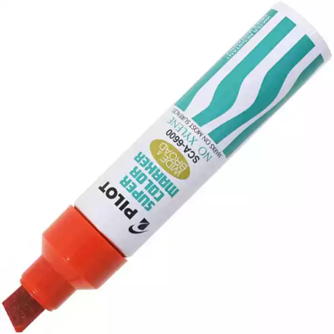 Picture of PILOT SCA-6600 SUPER COLOUR JUMBO PERMANENT MARKER CHISEL BROAD 10.0MM RED BOX 12