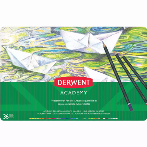 Picture of DERWENT ACADEMY WATERCOLOUR PENCILS ASSORTED TIN 36