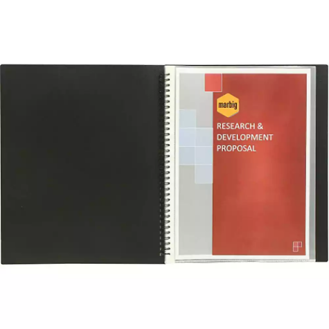 Picture of MARBIG DISPLAY BOOK NON-REFILABLE TWIN WIRE 30 POCKET A4 BLACK