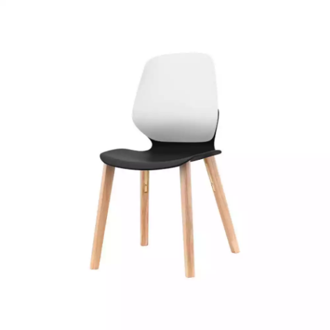 Picture of SYLEX KALEIDO CHAIR 4 LEG ASHWOOD WHITE BACK BLACK SEAT