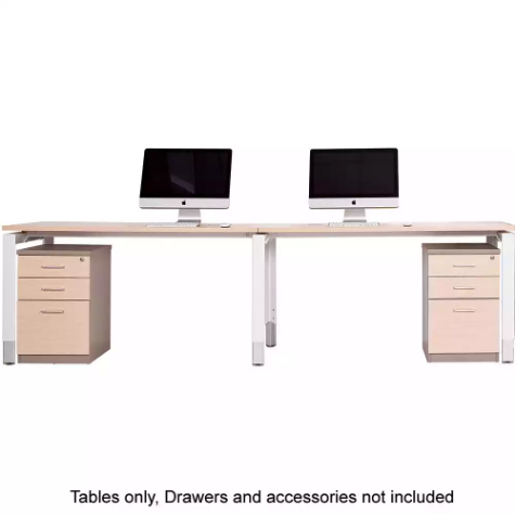 Picture of OBLIQUE HEIGHT ADJUSTABLE 2 PERSON STRAIGHT DESK 3000 X 750 X 720MM SNOW MAPLE