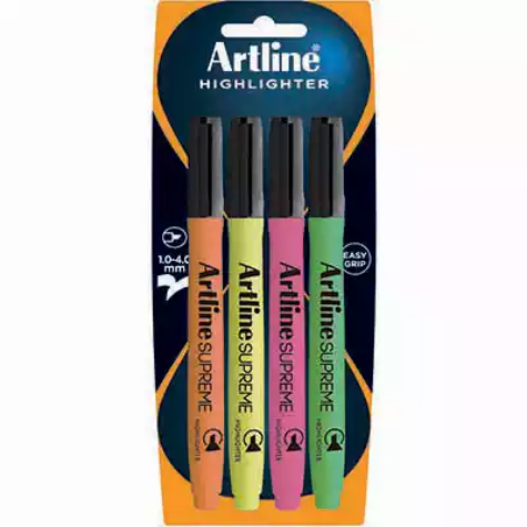 Picture of ARTLINE SUPREME ANTIMICROBIAL HIGHLIGHTER CHISEL ASSORTED PACK 4