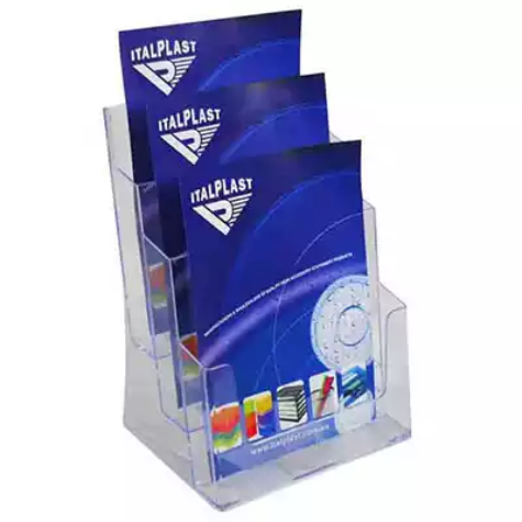 Picture of ITALPLAST BROCHURE HOLDER 3-TIER A4 CLEAR