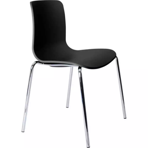 Picture of DAL ACTI CHAIR 4-LEG CHROME FRAME POLYPROP SHELL BLACK 445MM