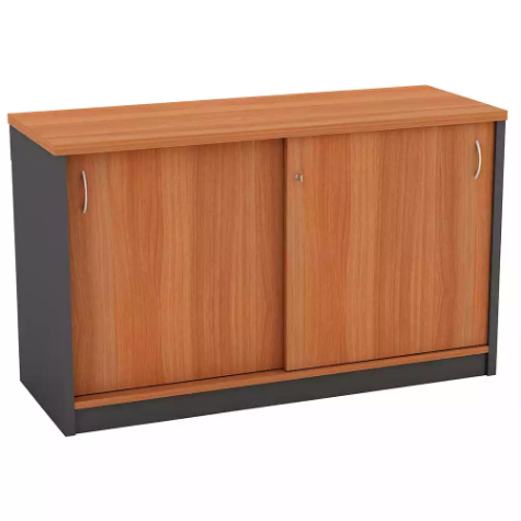 Picture of OM SLIDING DOOR CREDENZA 1200 X 450 X 720MM CHERRY/CHARCOAL