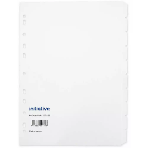 Picture of INITIATIVE DIVIDERS MANILLA 10-TAB A4 WHITE