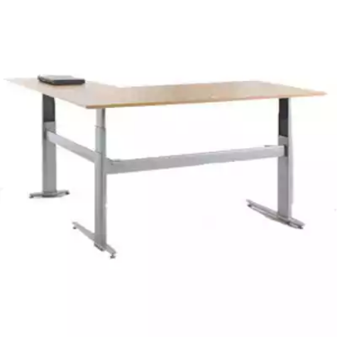 Picture of CONSET 501-26 ELECTRIC HEIGHT ADJUSTABLE L-SHAPED DESK 1600 X 800MM / 1600 X 600MM BEECH