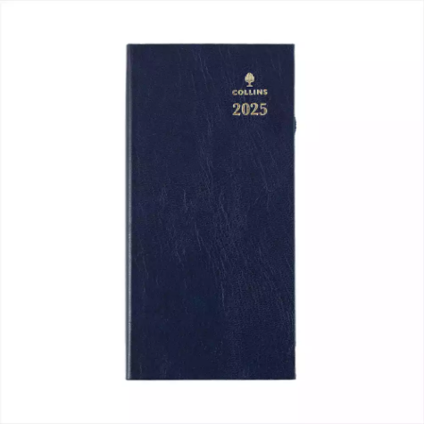 Picture of COLLINS STERLING SLIMLINE 373P.P59 DIARY WEEK TO VIEW B6/7 PORTRAIT BLUE