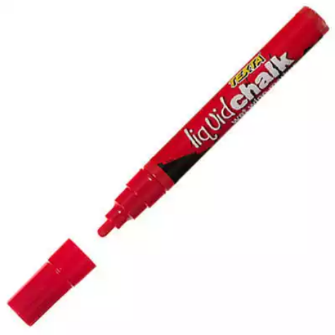 Picture of TEXTA LIQUID CHALK MARKER WET WIPE BULLET 4.5MM RED