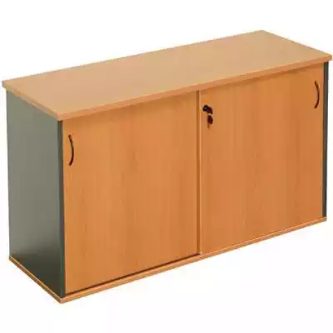 Picture of RAPID WORKER CREDENZA SLIDING DOOR LOCKABLE 1800 X 450 X 730MM BEECH/IRONSTONE