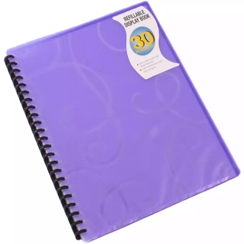 Picture of BEAUTONE JEWEL DISPLAY BOOKS REFILLABLE 30 POCKET A4 PURPLE