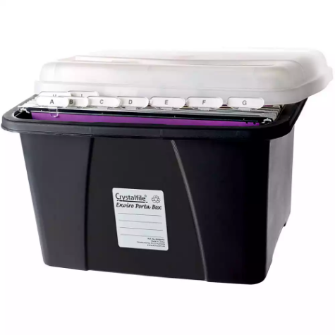 Picture of CRYSTALFILE ENVIRO PORTA STORAGE BOX 32 LITRE BLACK/CLEAR