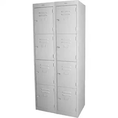 Picture of STEELCO PERSONNEL LOCKER 4 DOOR BANK OF 2 LATCHLOCK 380MM SILVER GREY