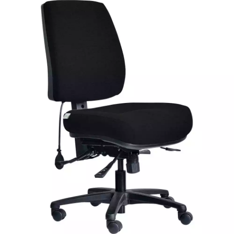 Picture of DAL ERGOSELECT STRIDE CHAIR LOW BACK BLACK NYLON BASE NO ARMS SMALL SEAT FABRIC BLACK