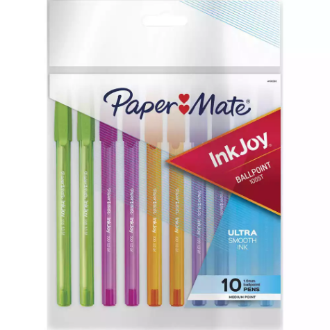 Picture of PAPERMATE INKJOY 100 BALLPOINT PENS MEDIUM ASSORTED FASHION BOX 10