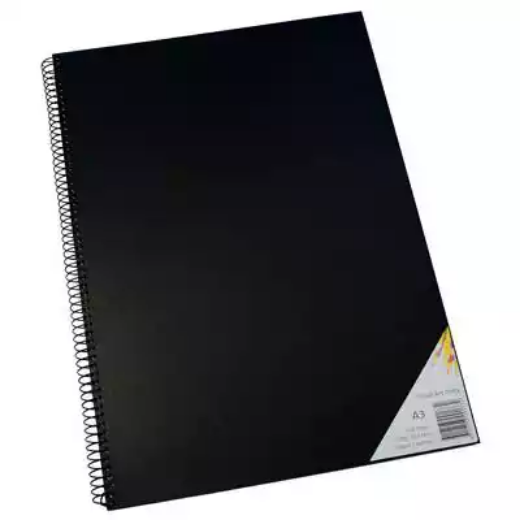 Picture of QUILL VISUAL ART DIARY 110GSM 120 PAGE A3 PP BLACK