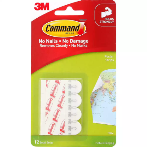 Picture of COMMAND ADHESIVE POSTER STRIPS PACK 12