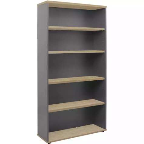 Picture of RAPID WORKER BOOKCASE 4 SHELF 900 X 315 X 1800MM OAK/IRONSTONE