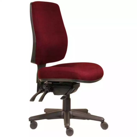 Picture of ERGOSELECT SPARK ERGONOMIC CHAIR HIGH BACK 3 LEVER SEAT SLIDE BLACK NYLON BASE SCARLET