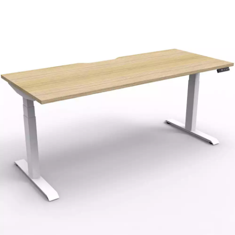 Picture of RAPIDLINE BOOST PLUS HEIGHT ADJUSTABLE SINGLE SIDED WORKSTATION 1800 X 750MM NATURAL OAK TOP / WHITE FRAME