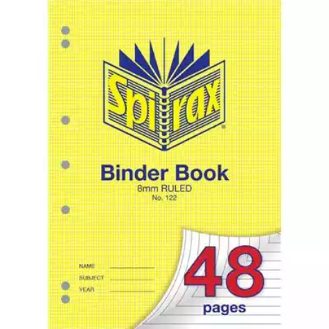 Picture of SPIRAX 122 BINDER BOOK 8MM RULED A4 48 PAGE