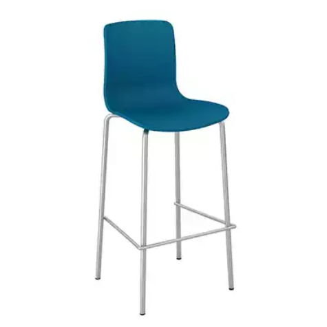 Picture of DAL ACTI CHAIR 4-LEG LOW BARSTOOL CHROME FRAME NAVY BLUE SHELL