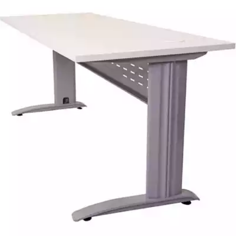 Picture of RAPID SPAN DESK WITH METAL MODESTY PANEL 1800 X 700 X 730MM WHITE/SILVER