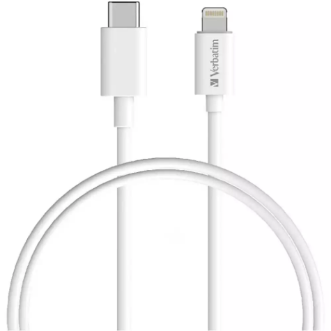 Picture of VERBATIM CHARGE AND SYNC CABLE LIGHTNING TO USB-C CABLE 1M WHITE