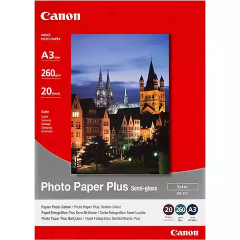 Picture of CANON SG-201 SEMI GLOSS PHOTO PAPER 260GSM A3 WHITE PACK 20