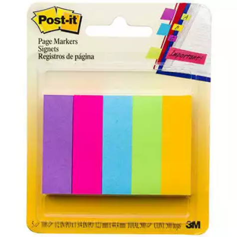 Picture of POST-IT 670-5AU PAPER PAGE MARKERS 13 X 44MM ASSORTED PACK 5