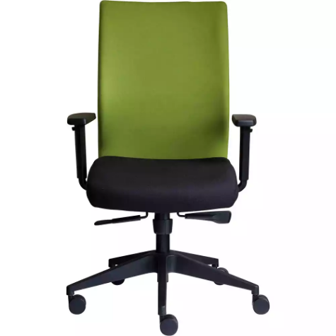 Picture of OLTA HIGH MESH BACK CHAIR WITH ARMS BASE BLACK AND COVER GREEN