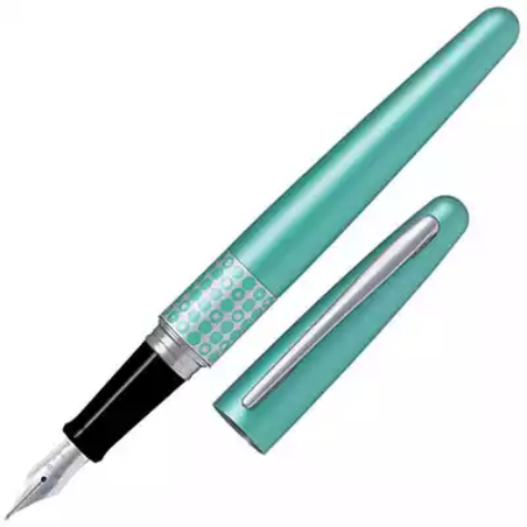 Picture of PILOT MR3 FOUNTAIN PEN AQUA DOTS FINE NIB BLACK