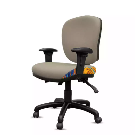 Picture of ORANGE DUST SPECTRUM ALICE OFFICE CHAIR WITH ARMS MEDIUM BACK 510 X 490 X 880MM MIST GREY