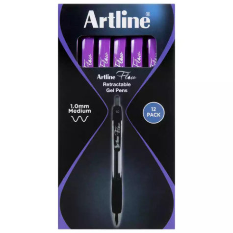 Picture of ARTLINE FLOW RETRACTABLE BALLPOINT PEN 1.0MM PURPLE BOX 12