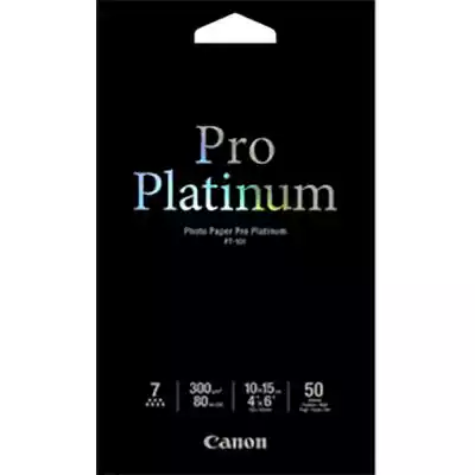 Picture of CANON PT-101 PRO PLATINUM PHOTO PAPER 300GSM 6 X 4 INCH WHITE PACK 50