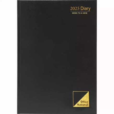 Picture of OFFICE NATIONAL 57ECPBKON DIARY  WEEK TO VIEW A5 BLACK