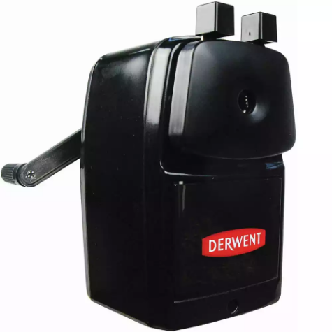 Picture of DERWENT SUPER POINT MANUAL DESK PENCIL SHARPENER 1-HOLE BLACK