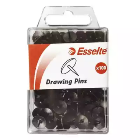 Picture of ESSELTE DRAWING PINS BLACK PACK 100