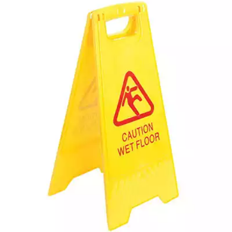 Picture of ITALPLAST SAFETY SIGN A-FRAME WET FLOOR YELLOW