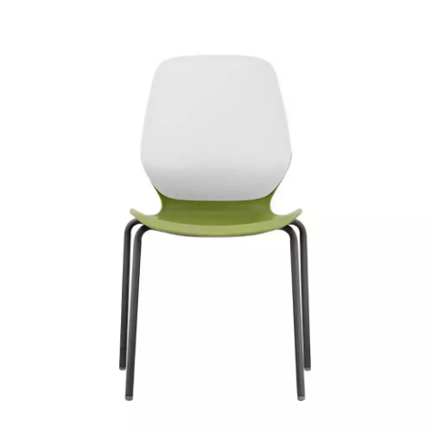 Picture of SYLEX KALEIDO CHAIR 4 LEG NO ARMS WHITE STEEL FRAME OLIVE SEAT