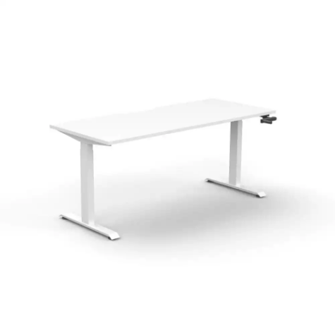 Picture of RAPIDLINE BOOST CRANK SINGLE SIDED WORKSTATION 1500 X 750 X 705MM NATURAL WHITE TOP AND WHITE SATIN FRAME