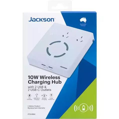 Picture of JACKSON CHARGING HUB WIRELESS SURGE PROTECTED 2 OUTLET WITH USB OUTLETS