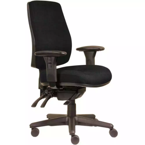 Picture of ERGOSELECT SPARK ERGONOMIC CHAIR HIGH BACK 3 LEVER SEAT SLIDE BLACK NYLON BASE ADJUSTABLE ARMS ONYX