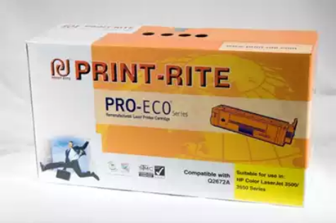 Picture of PRINTRITE REMANUFACTURED HP Q2672A TONER CARTRIDGE YELLOW