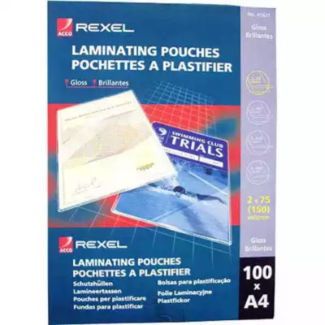 Picture of REXEL LAMINATING POUCH 100 MICRON A4 CLEAR PACK 100