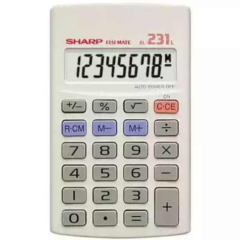 Picture of SHARP EL-231L BASIC FUNCTION 8 DIGIT CALCULATOR WHITE