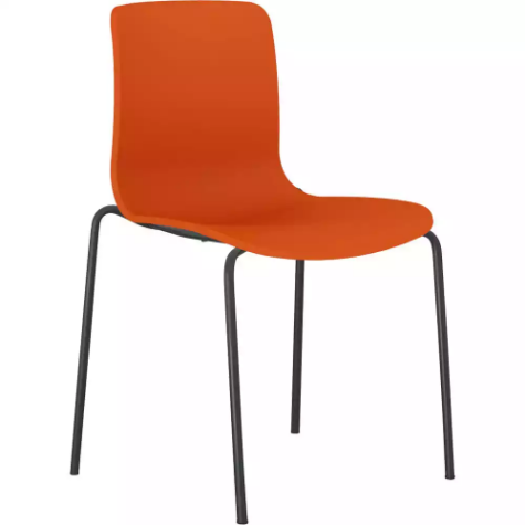 Picture of DAL ACTI CHAIR 4-LEG BLACK POWDERCOAT FRAME ORANGE POLYPROP SHELL