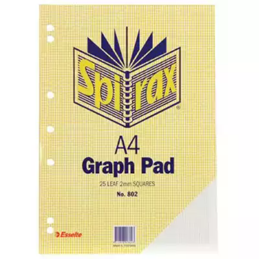 Picture of SPIRAX GRAPH PAD TOP OPEN 2MM 25 LEAF A4