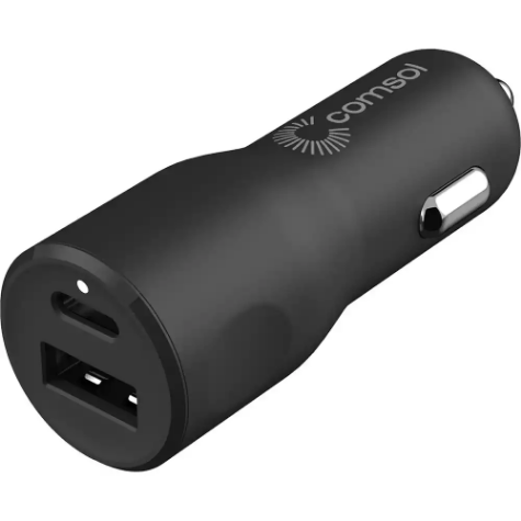 Picture of COMSOL USB-C DUAL PORT CAR CHARGER 32W BLACK