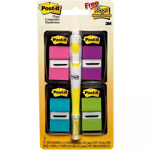 Picture of POST-IT 680-PPBGVA FLAGS BRIGHT ASSORTED VALUE PACK 200 - BONUS FLAG HIGHLIGHTER